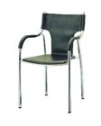back and seat with hard leather,metal framed with chromed legs.KN-01-4