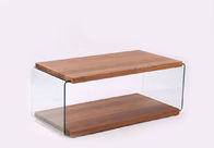 large hot bending glass coffee table wood legs coffee table center table HF011