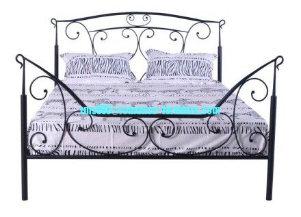 cream double bed metal beds sleeping bed B022
