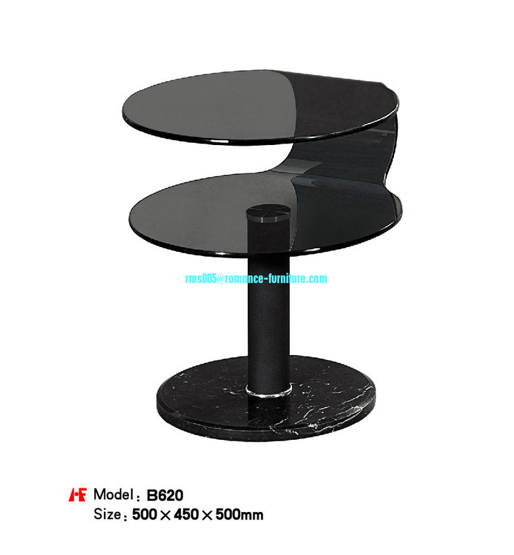 black round bent glass cheap and nice design tea table B620