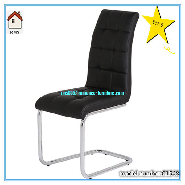 black high back promotional leather dining chair C1548