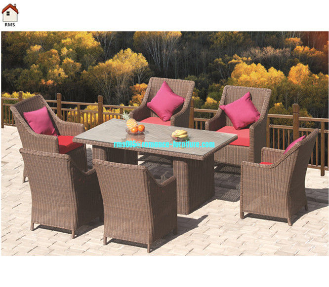 outdoor or indoor poly rattan dining set furniture RMS70003R