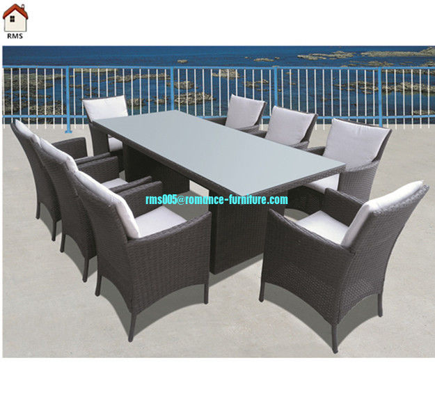 garden dining table with 8 chairs cheap rattan furniture RMS-0026A