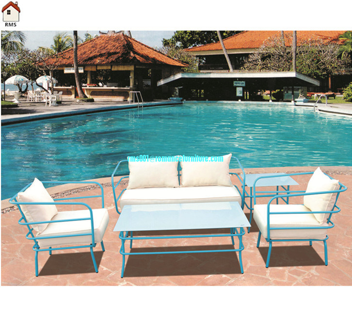 modern bright color metal sofa set designs with cushion RMSM0022