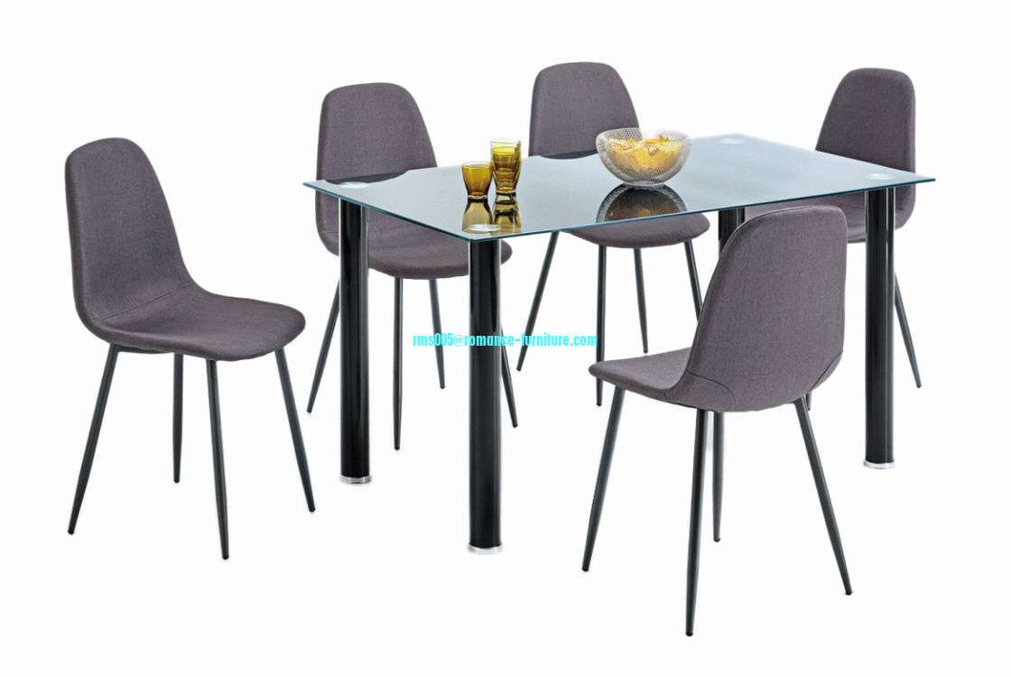 10mm glass/metal powder coating legs dining table T803