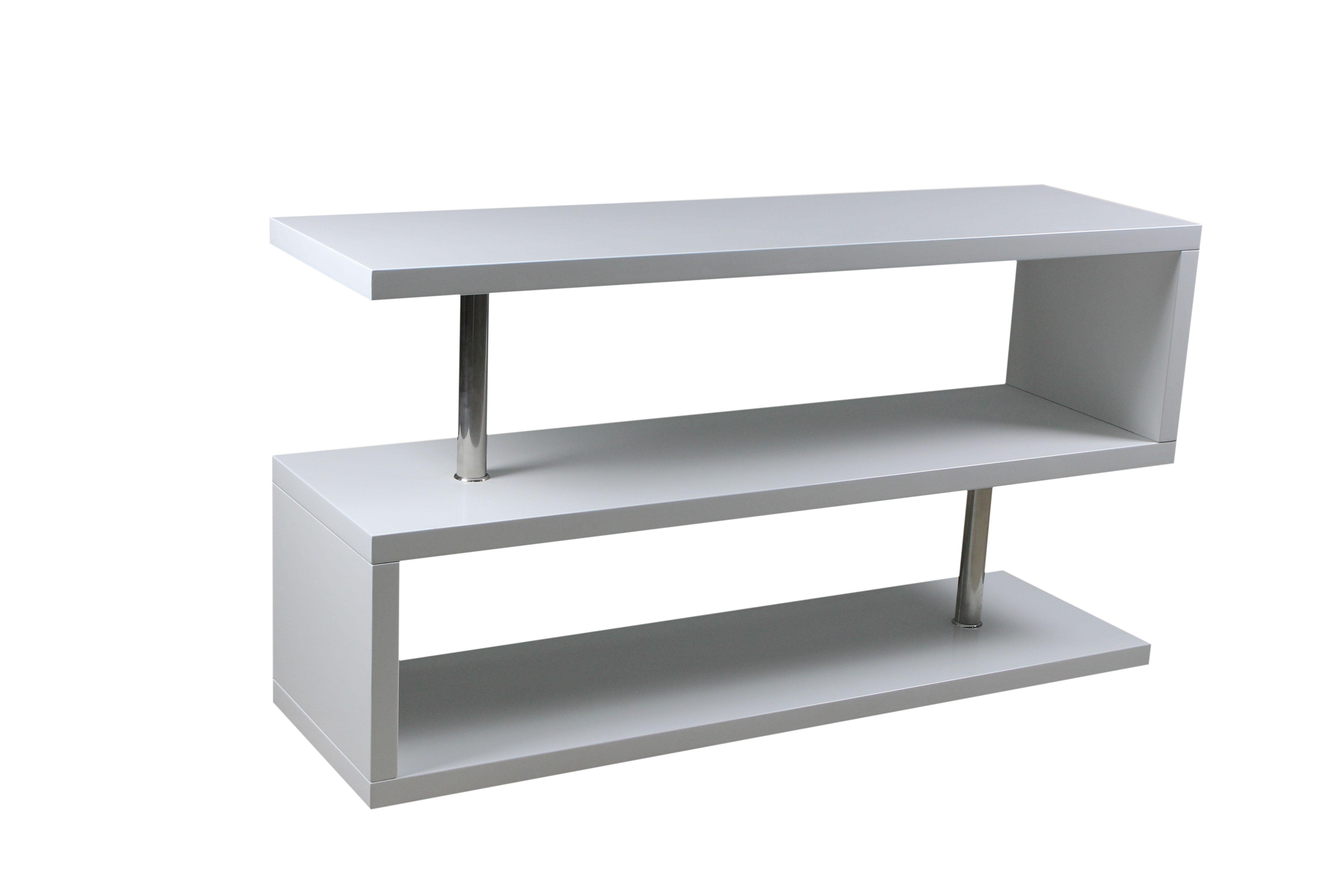 Mdf With High Gloss Finish Stainless Steel Pipe Bookshelf Hs004