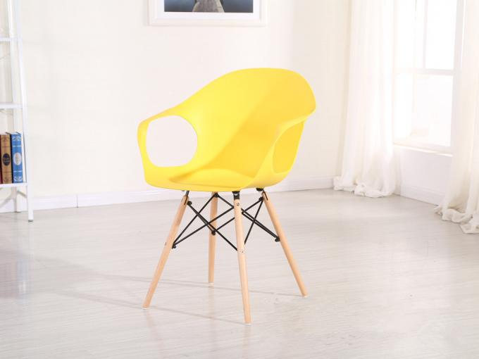 plastic eames chair armrest dining chair plastic pp with wood and steel legs PC507