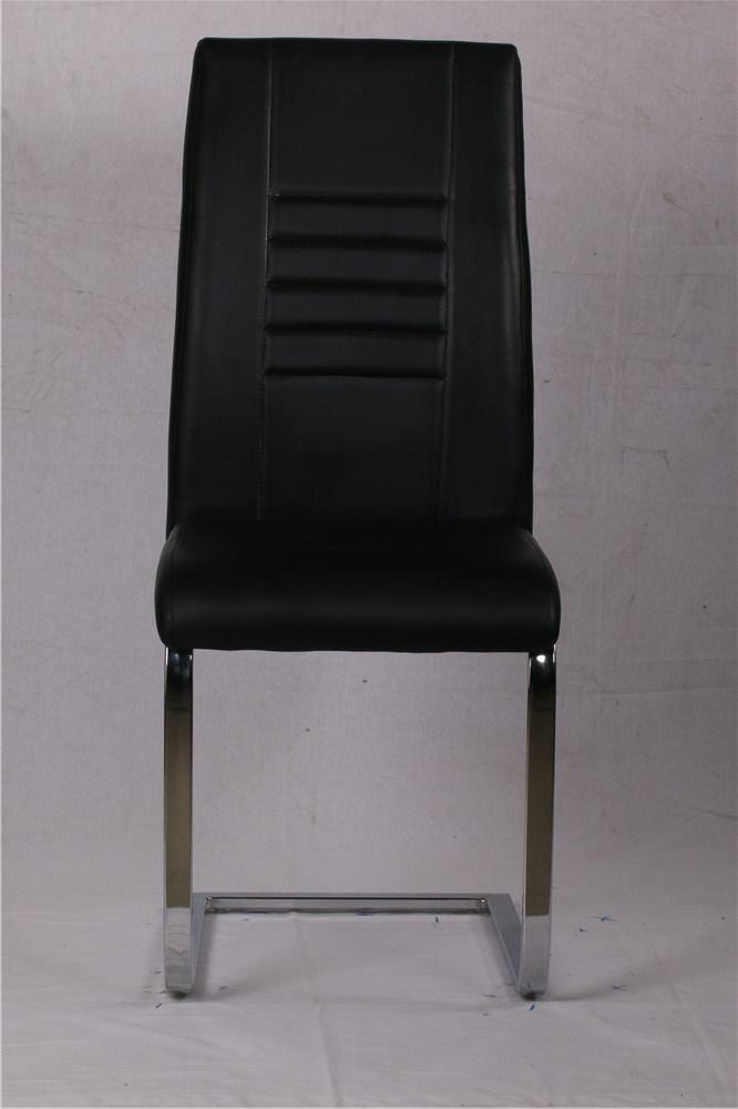 high back chromed legs white dining chair C1603