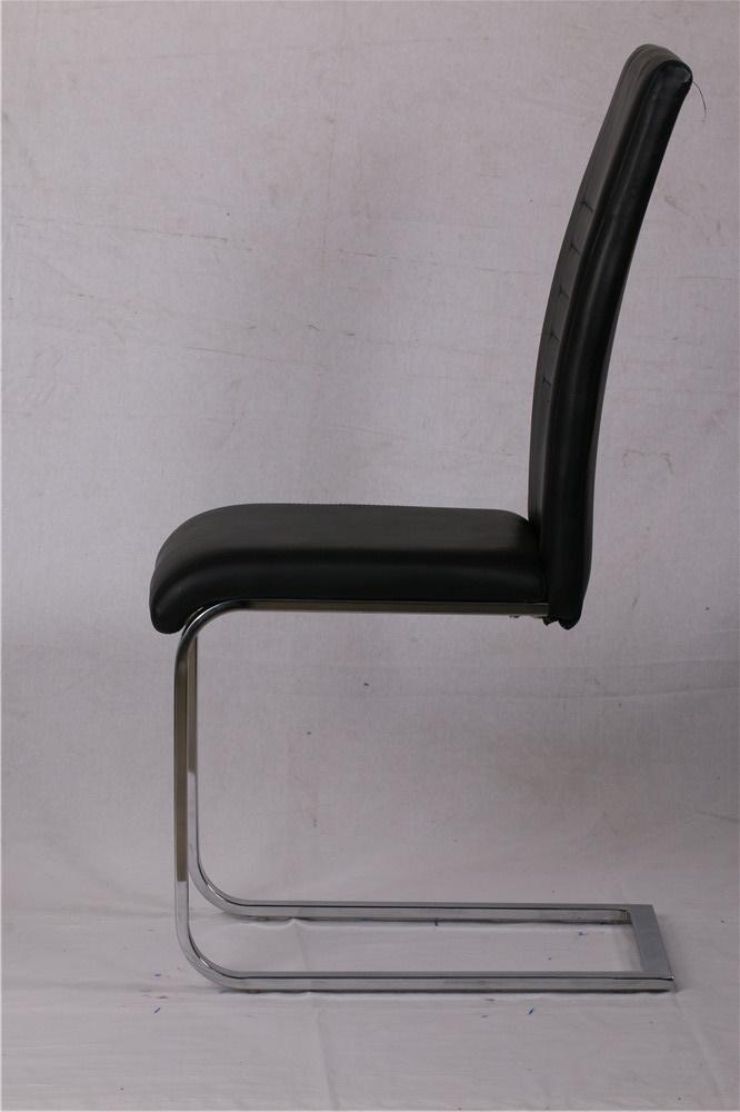 high back chromed legs white dining chair C1603