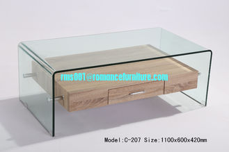 large hot bending glass coffee table wood legs coffee table center table C207