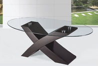 X shape wood and glass tea coffee table 8mm temper glass MDF attached papers A034