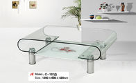hot bending glass and stainless legs TV stand C-132