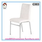 white modern leather dining chair chromed dining chair C003