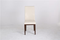 metal frame wooden painting high back leather dining chair C5007