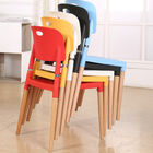 colorful plastic chairs wood legs plastic chair for sale PC444