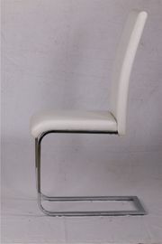 high back chromed legs white dining chair C1603