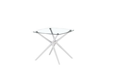 hot sale 8mm glass, plastic leg dining table T638