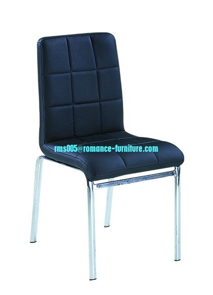 chromed-plated/soft leather Ding chair C003