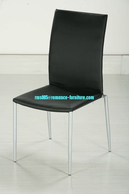 chromed-plated/soft leather Ding chair C028