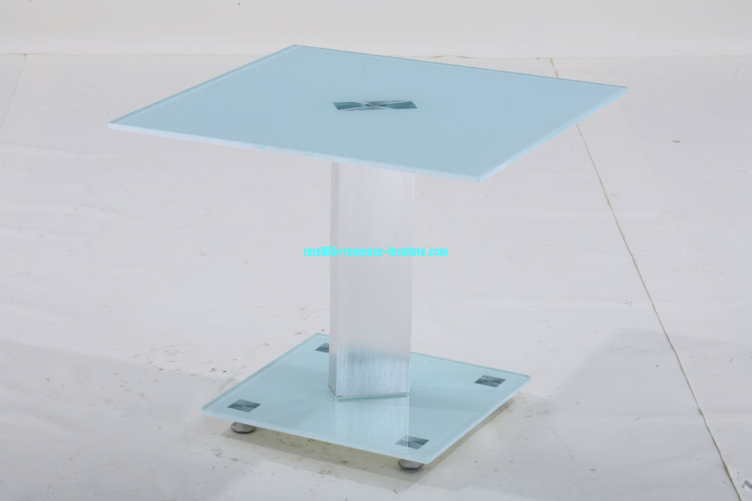 chromed-plated/tempered glass tea table  A028