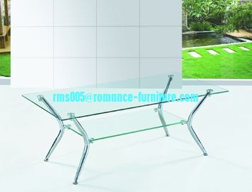 chromed-plated/tempered glass tea table  A036
