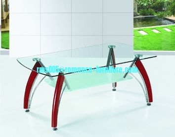 chromed-plated/tempered glass tea table  A048