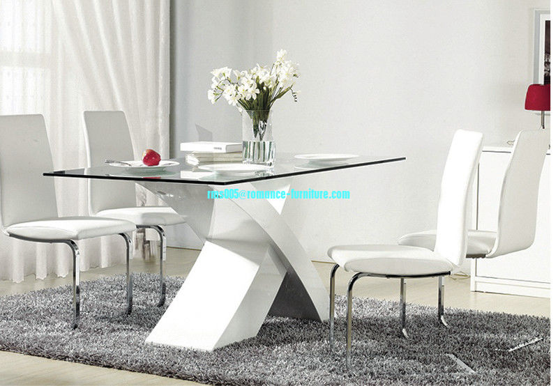 metal and glass dining table/MDF with painting /12mm tempered glass T103