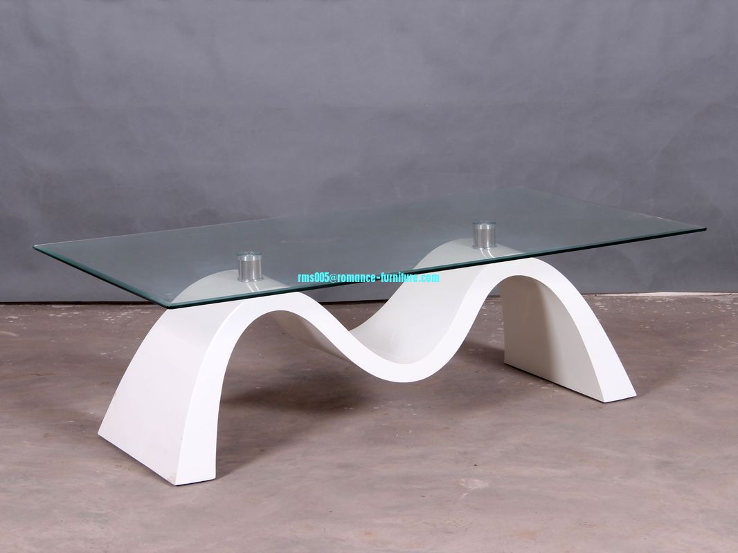 MDF with high gloss ,8mm tempered glass coffee table HA989