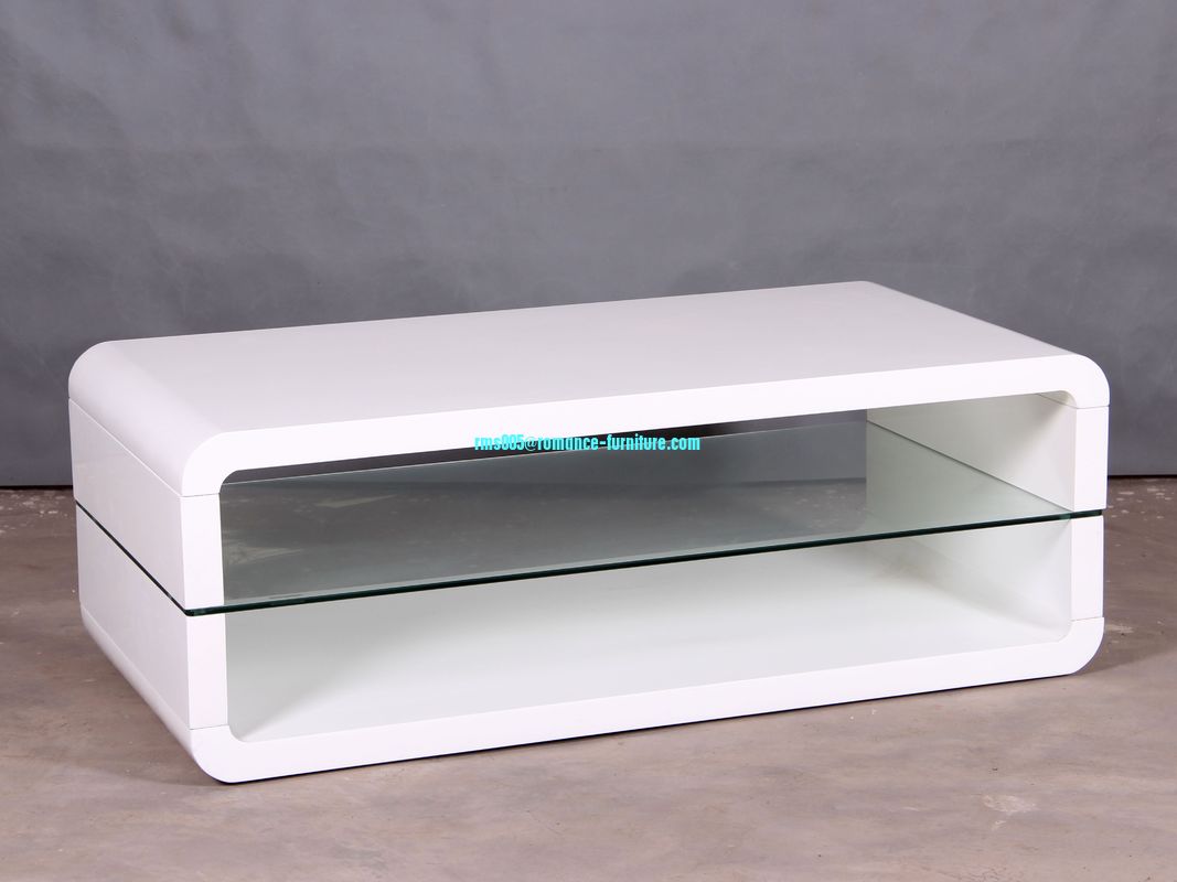 MDF with high gloss ,8mm tempered glass coffee table HA981