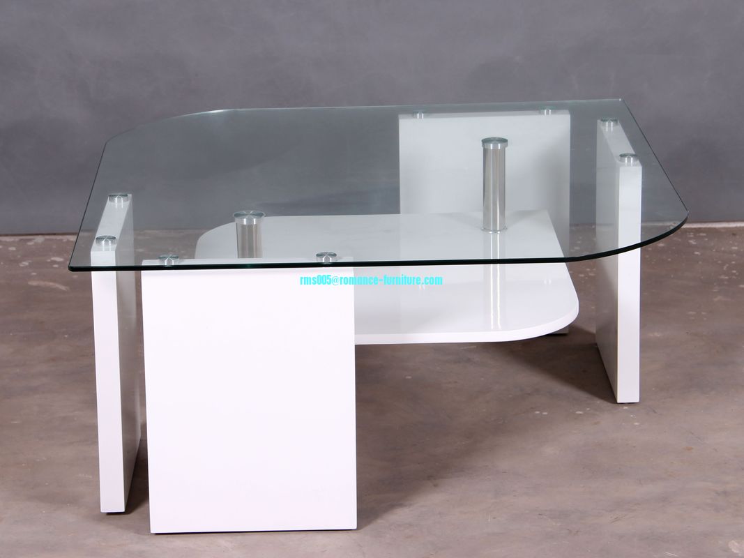 MDF with high gloss ,8mm tempered glass coffee table HA988