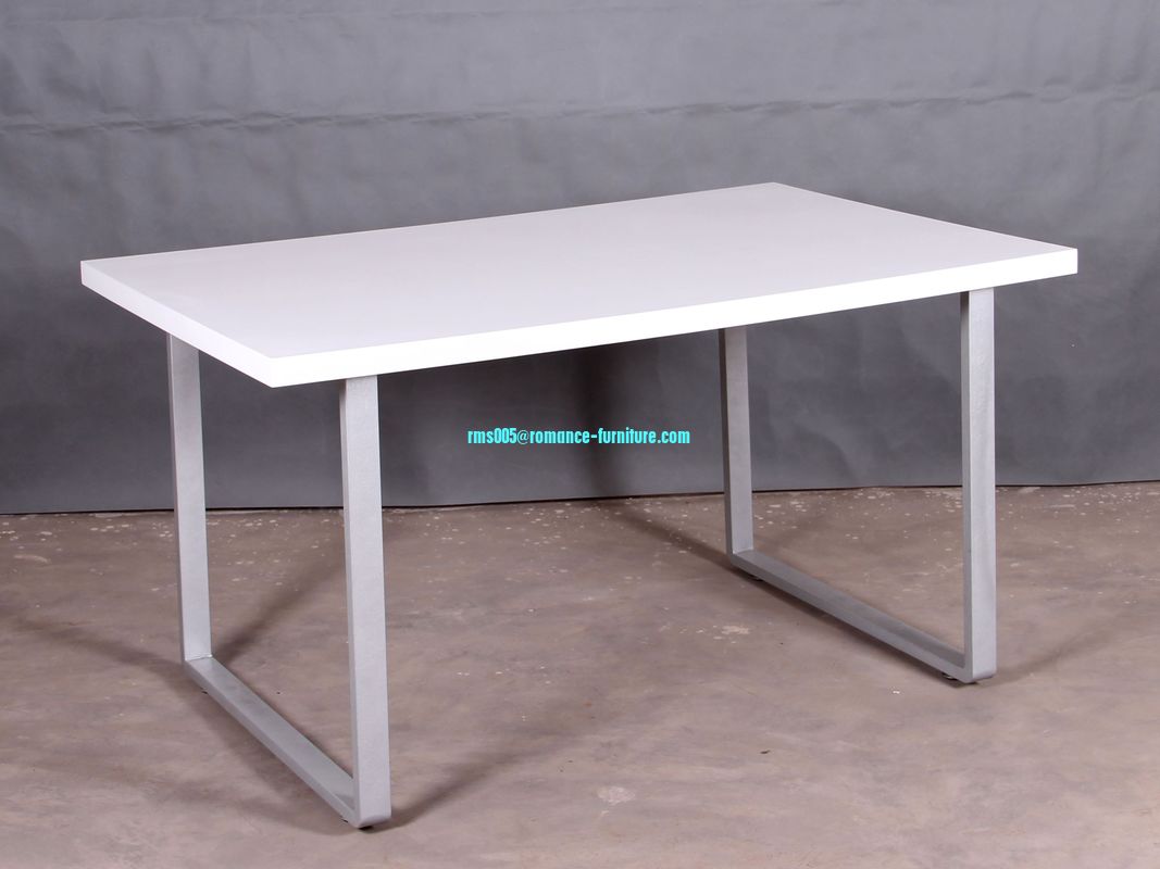 MDF with high gloss ,steel tube with chromed ,Dining table HT002-1