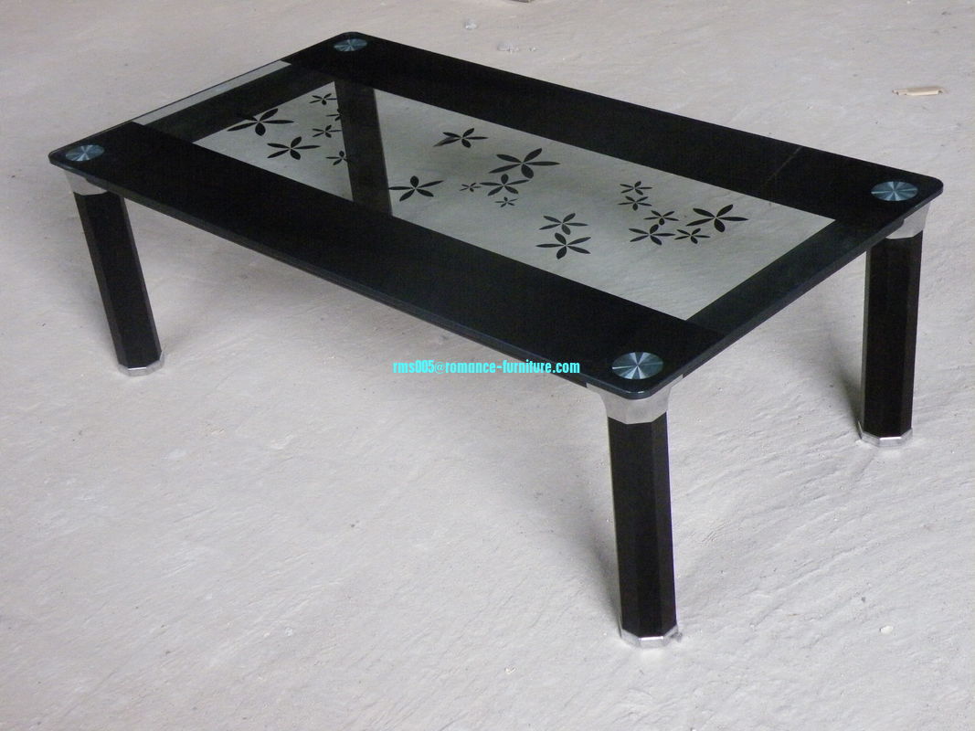 chromed-plated/tempered glass tea/coffee table A065
