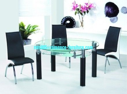 round glass dining room table and chairs T059