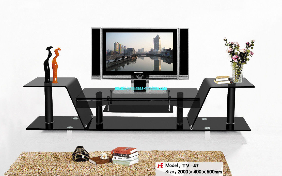 hot bending glass and stainless legs TV stand TV-47
