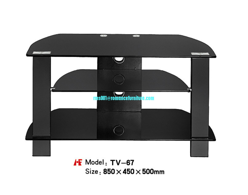 hot bending glass and stainless legs TV stand TV67