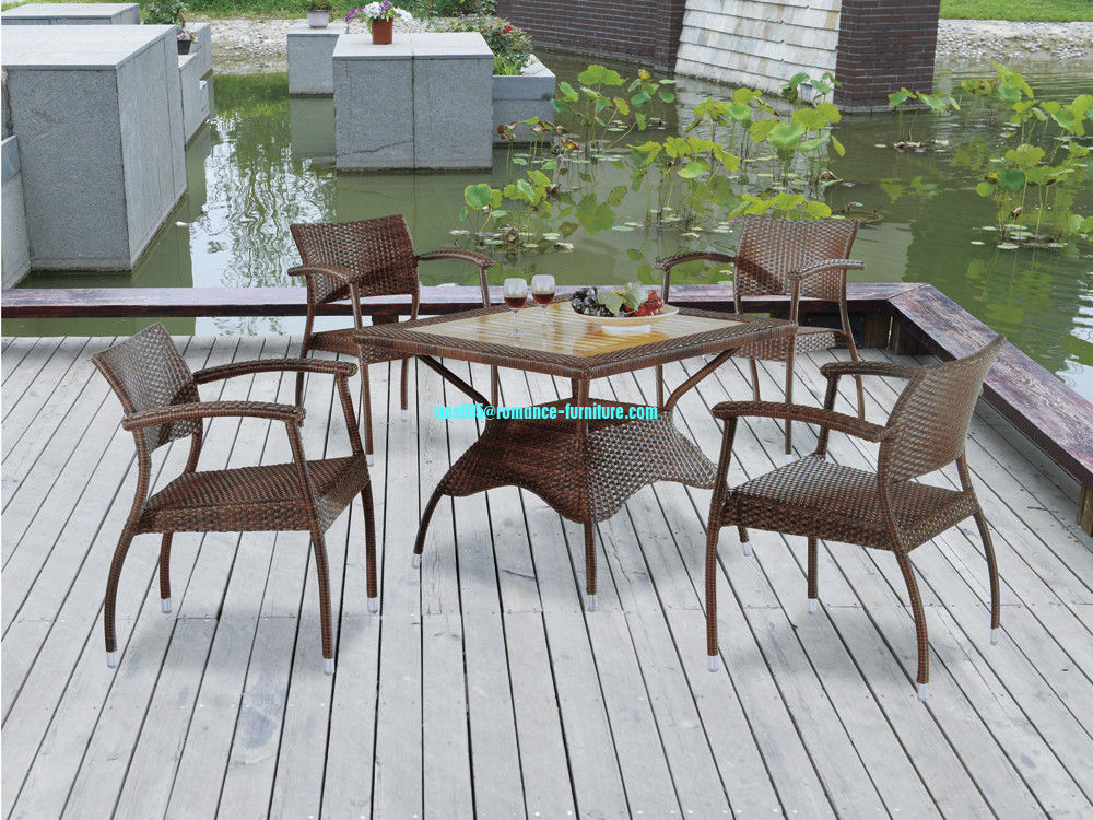 wicker/rattan/outdoor furniture wood, powder coating metal frame RC0162+RA0069