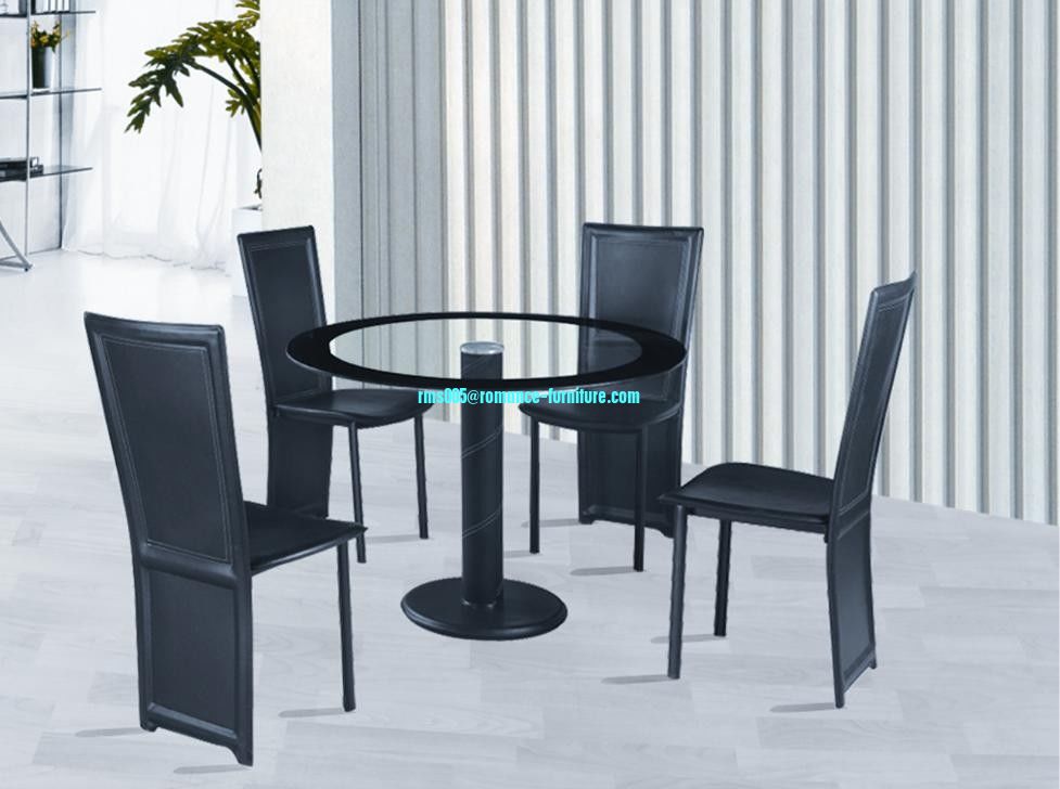 powder coating/tempered glass dining table T242