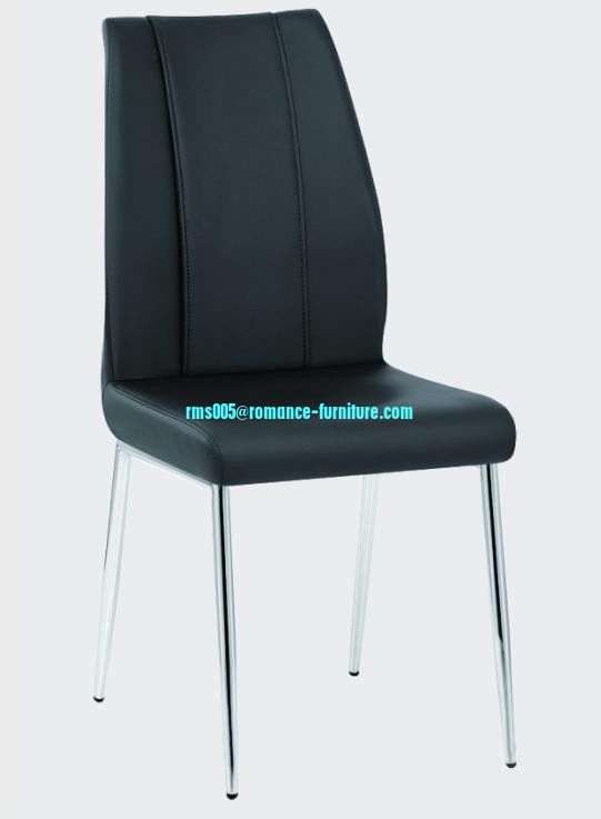factory price black soft PU with steel legs dining chair C1405