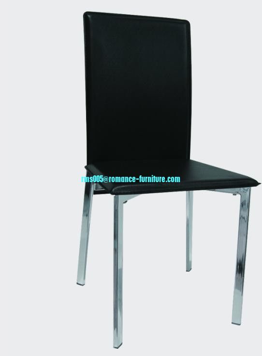 PVC/chrome with steel legs dining table C1459