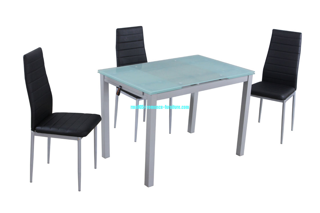 8mm tempered glass, MDF with powder coating leg dining table T308