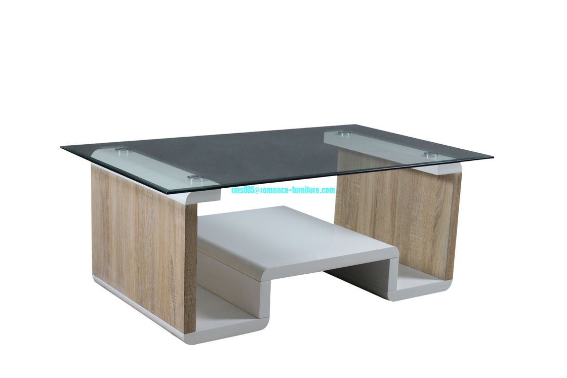 2016 new MDF base fancy glass coffee table HA987