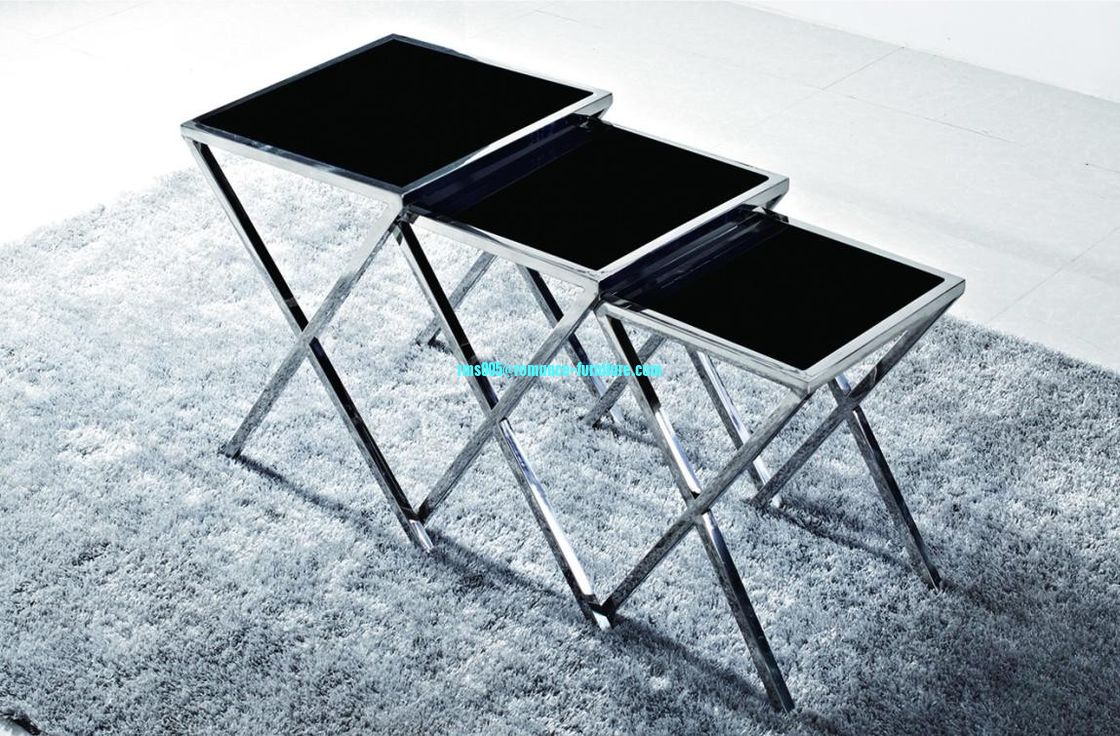 marble top/ stainless steel legs tea table A554