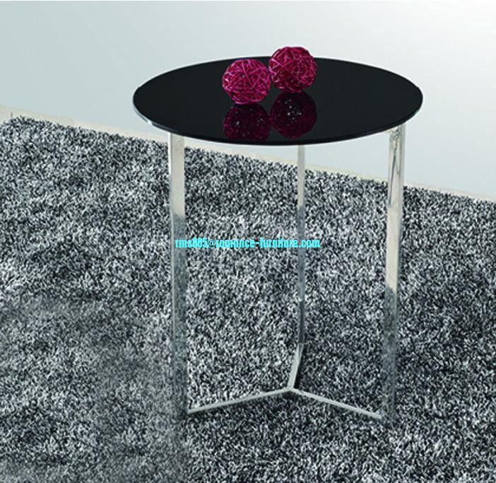 tempered glass/ stainless steel legs tea table A561
