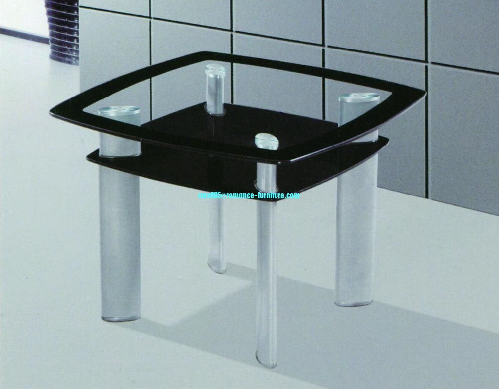tempered glass/chrome with steel legs dining table A391