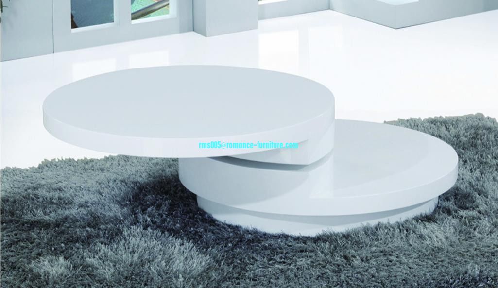 round white mdf rotating coffee table A445-1