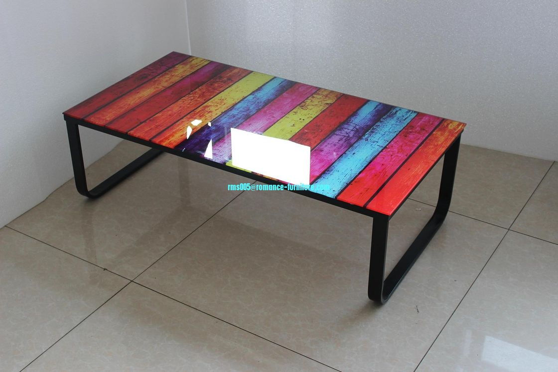 beautiful tempered glass chrome with steel legs coffee table A574