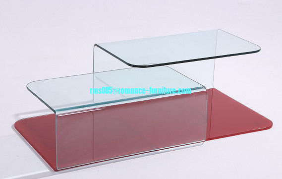double C shape bent glass tea table C-202