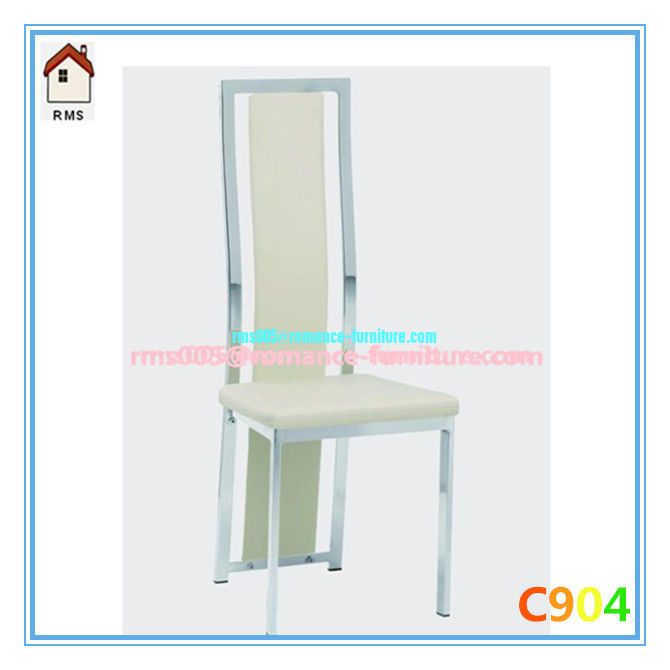high back soft PU /chrome witn steel legs dining chair C904