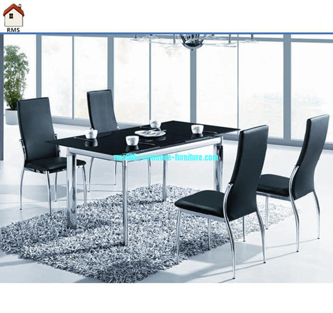 modern luxury black glass dining table designs T340