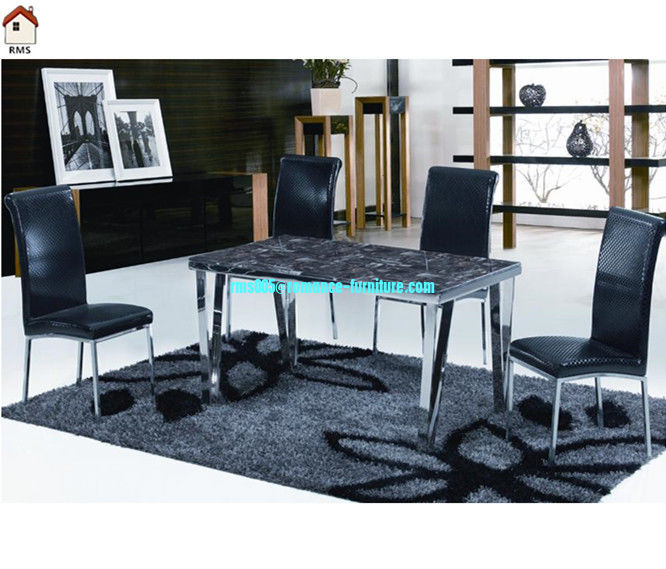 luxury stainless steel legs marble dining room table T794